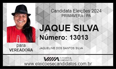 Candidato JAQUE SILVA 2024 - PRIMAVERA - Eleições