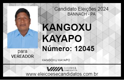 Candidato KANGOXU KAYAPO 2024 - BANNACH - Eleições