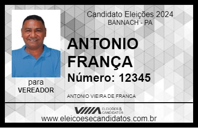 Candidato ANTONIO FRANÇA 2024 - BANNACH - Eleições