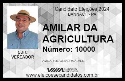 Candidato AMILAR DA AGRICULTURA 2024 - BANNACH - Eleições