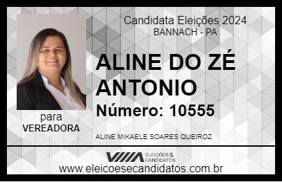 Candidato ALINE DO ZÉ ANTONIO 2024 - BANNACH - Eleições