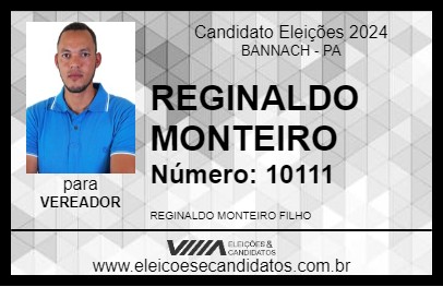 Candidato REGINALDO MONTEIRO 2024 - BANNACH - Eleições