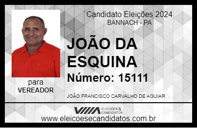 Candidato JOÃO DA ESQUINA 2024 - BANNACH - Eleições