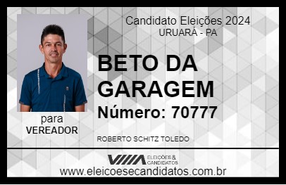 Candidato BETO DA GARAGEM 2024 - URUARÁ - Eleições