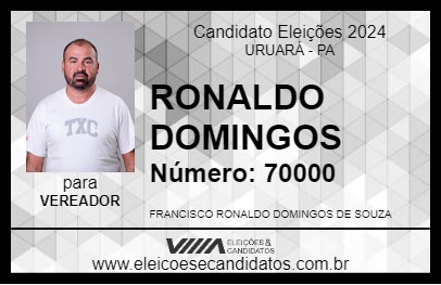 Candidato RONALDO DOMINGOS 2024 - URUARÁ - Eleições