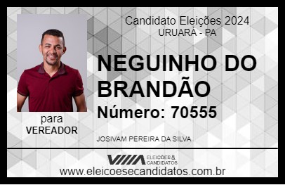 Candidato NEGUINHO DO BRANDÃO 2024 - URUARÁ - Eleições