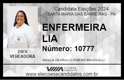 Candidato ENFERMEIRA LIA 2024 - SANTA MARIA DAS BARREIRAS - Eleições