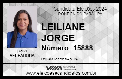 Candidato LEILIANE JORGE 2024 - RONDON DO PARÁ - Eleições