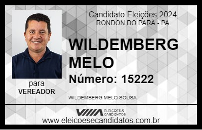 Candidato WILDEMBERG MELO 2024 - RONDON DO PARÁ - Eleições