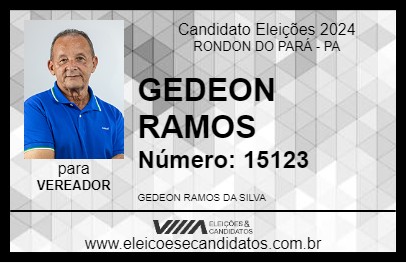 Candidato GEDEON RAMOS 2024 - RONDON DO PARÁ - Eleições