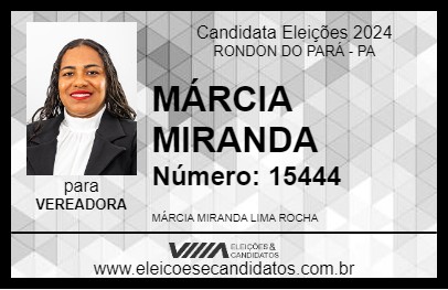 Candidato MÁRCIA MIRANDA 2024 - RONDON DO PARÁ - Eleições