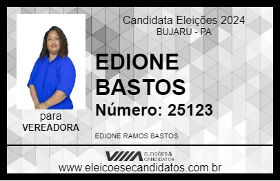 Candidato EDIONE BASTOS 2024 - BUJARU - Eleições