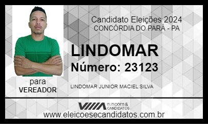 Candidato LINDOMAR 2024 - CONCÓRDIA DO PARÁ - Eleições