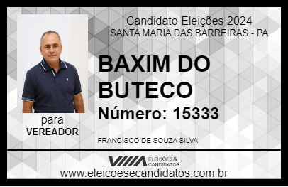 Candidato BAXIM DO BUTECO 2024 - SANTA MARIA DAS BARREIRAS - Eleições