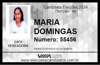 Candidato MARIA DOMINGAS 2024 - ITAITUBA - Eleições