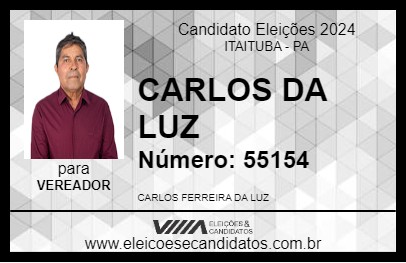 Candidato CARLOS DA LUZ 2024 - ITAITUBA - Eleições