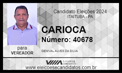 Candidato CARIOCA 2024 - ITAITUBA - Eleições