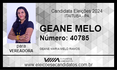 Candidato GEANE MELO 2024 - ITAITUBA - Eleições