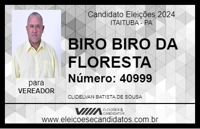 Candidato BIRO BIRO DA FLORESTA 2024 - ITAITUBA - Eleições