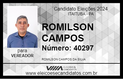 Candidato ROMILSON CAMPOS 2024 - ITAITUBA - Eleições