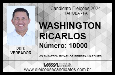 Candidato WASHINGTON RICARLOS 2024 - ITAITUBA - Eleições