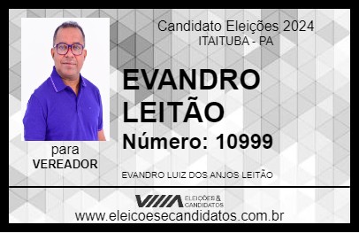 Candidato EVANDRO LEITÃO 2024 - ITAITUBA - Eleições