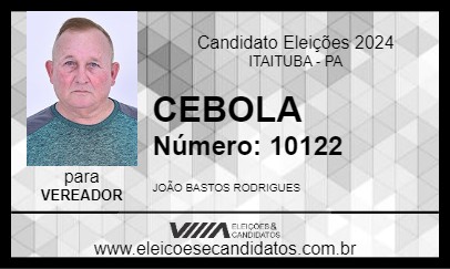 Candidato CEBOLA 2024 - ITAITUBA - Eleições