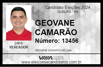 Candidato GEOVANE CAMARÃO 2024 - GURUPÁ - Eleições