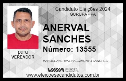 Candidato ANERVAL SANCHES 2024 - GURUPÁ - Eleições