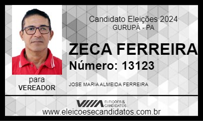 Candidato ZECA FERREIRA 2024 - GURUPÁ - Eleições