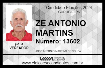 Candidato ZE ANTONIO MARTINS 2024 - GURUPÁ - Eleições