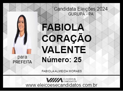 Candidato FABIOLA CORAÇÃO VALENTE 2024 - GURUPÁ - Eleições