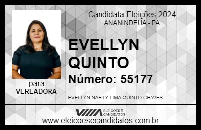 Candidato EVELLYN QUINTO 2024 - ANANINDEUA - Eleições