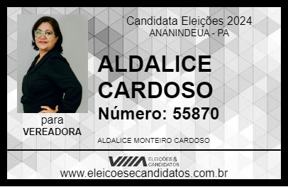 Candidato ALDALICE CARDOSO 2024 - ANANINDEUA - Eleições