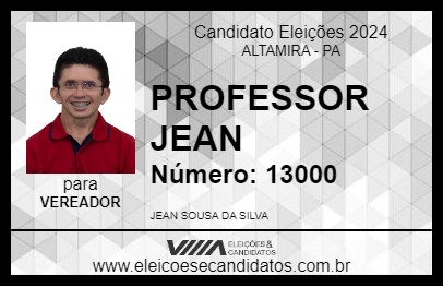 Candidato PROFESSOR JEAN 2024 - ALTAMIRA - Eleições