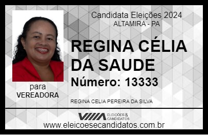 Candidato REGINA CÉLIA DA SAUDE 2024 - ALTAMIRA - Eleições