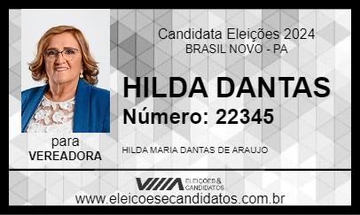 Candidato HILDA DANTAS 2024 - BRASIL NOVO - Eleições