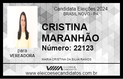 Candidato CRISTINA MARANHÃO 2024 - BRASIL NOVO - Eleições