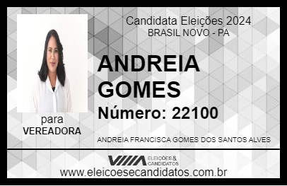 Candidato ANDREIA GOMES 2024 - BRASIL NOVO - Eleições