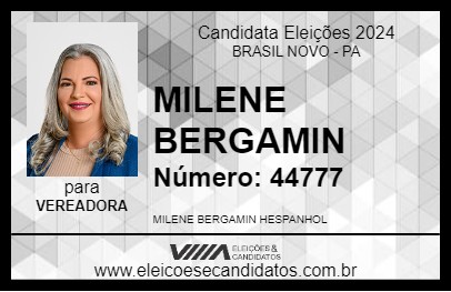 Candidato MILENE BERGAMIN 2024 - BRASIL NOVO - Eleições