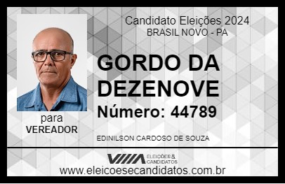 Candidato GORDO DA 19 2024 - BRASIL NOVO - Eleições