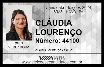 Candidato CLÁUDIA LOURENÇO 2024 - BRASIL NOVO - Eleições