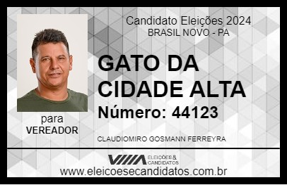 Candidato GATO DA CIDADE ALTA 2024 - BRASIL NOVO - Eleições