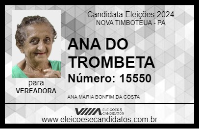 Candidato ANA DO TROMBETA 2024 - NOVA TIMBOTEUA - Eleições