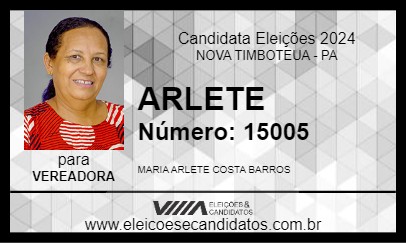 Candidato ARLETE 2024 - NOVA TIMBOTEUA - Eleições