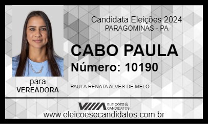 Candidato CABO PAULA 2024 - PARAGOMINAS - Eleições