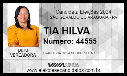 Candidato TIA HILVA 2024 - SÃO GERALDO DO ARAGUAIA - Eleições