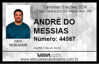 Candidato ANDRÉ DO MESSIAS 2024 - SÃO GERALDO DO ARAGUAIA - Eleições