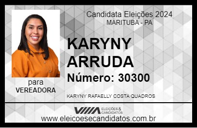 Candidato KARYNY ARRUDA 2024 - MARITUBA - Eleições