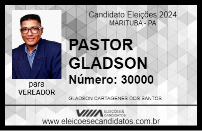 Candidato PASTOR GLADSON 2024 - MARITUBA - Eleições